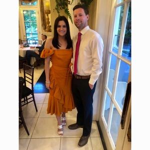 Antonio Melanie Ruffle Burnt Orange dress